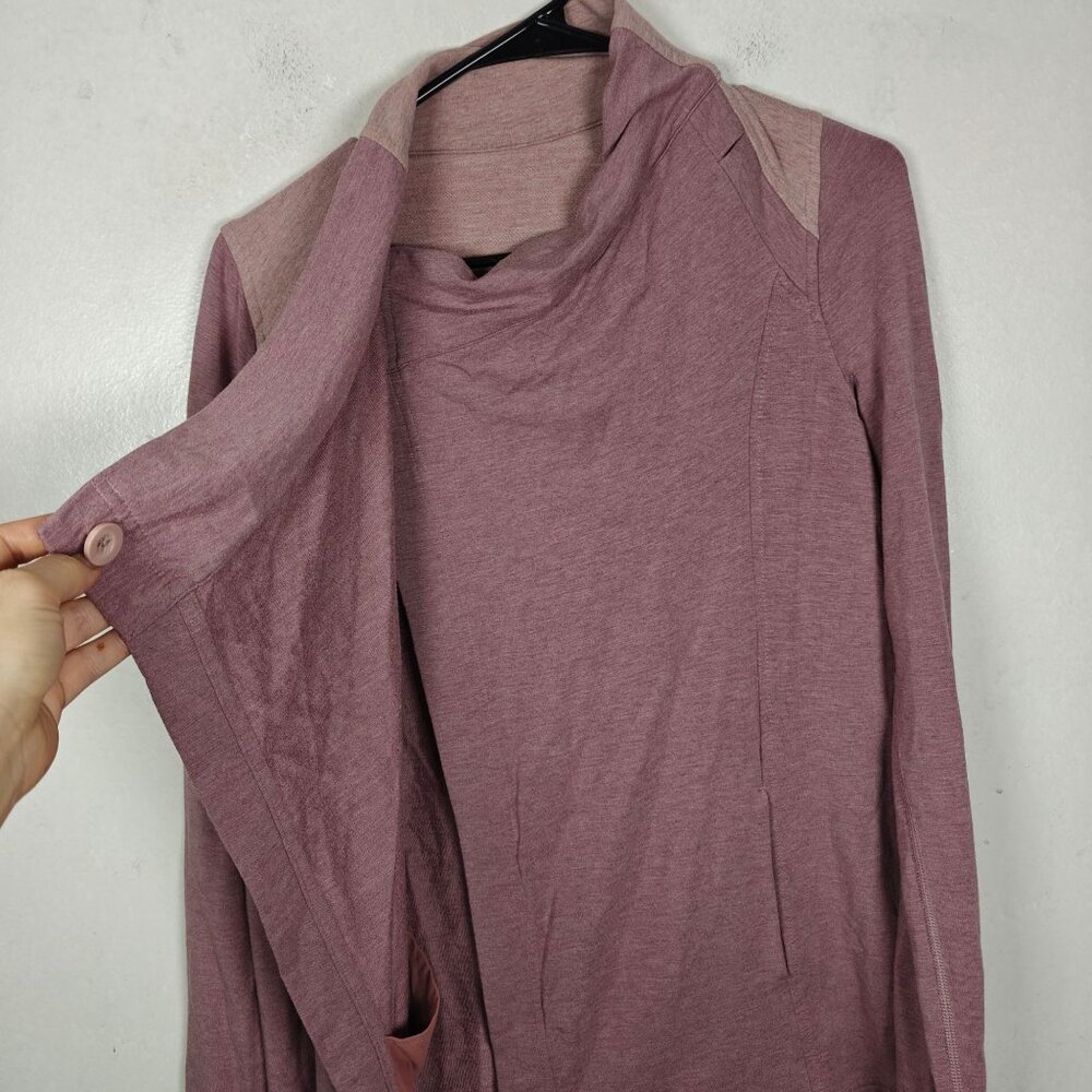 Lululemon Coast Wrap Heathered Mod Chalky Rose Long Sleeve Womens Size 6 - Picture 9 of 10